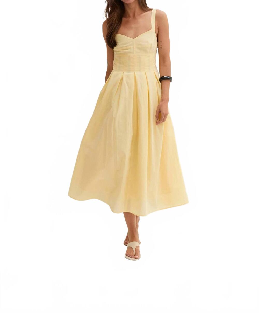 NEW CRESCENT valerie bustier fit and flare dress in lt. yellow